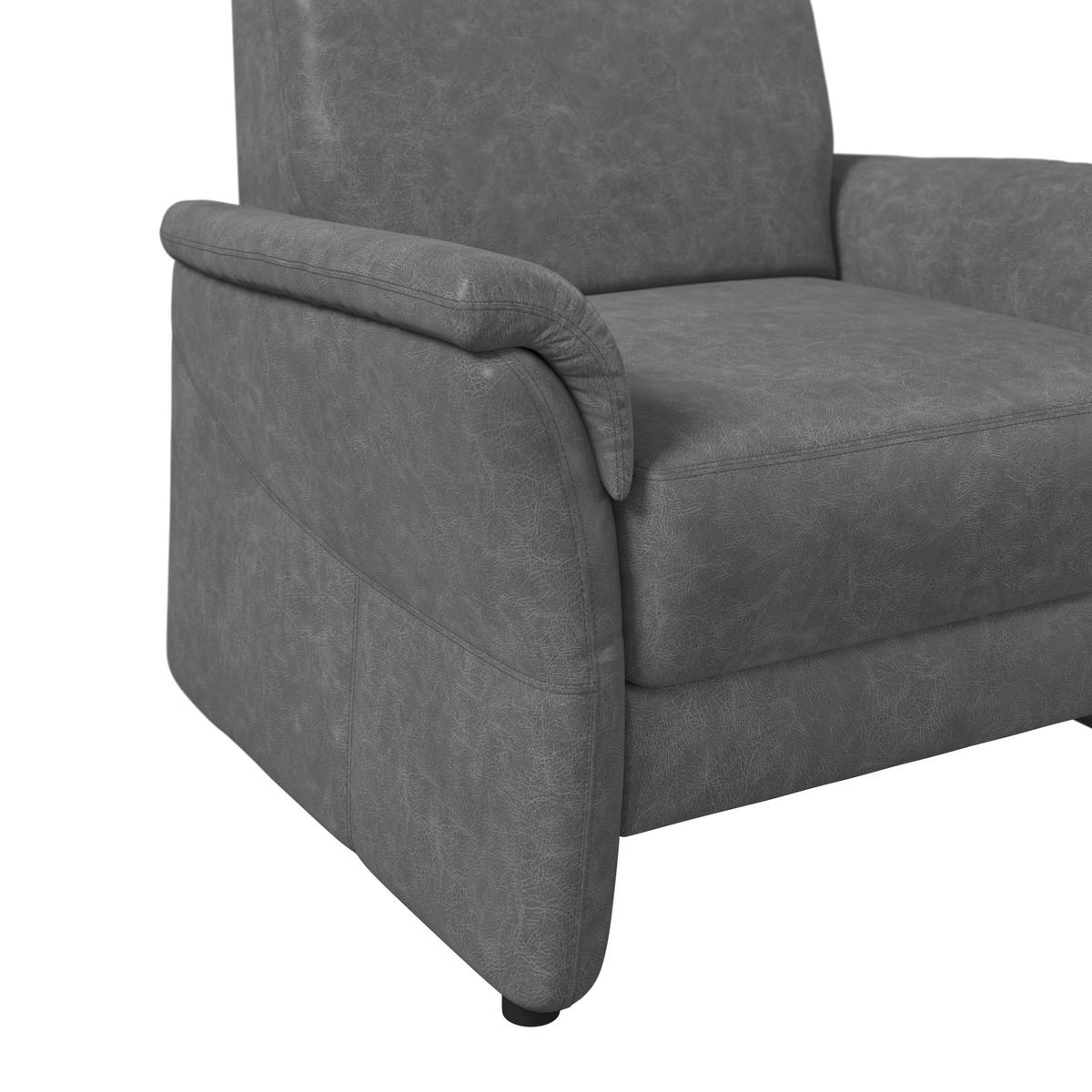 SESSEL in Mikrofaser Grau  - Schwarz/Grau, KONVENTIONELL, Kunststoff/Textil (104/98/91cm) - Elegando