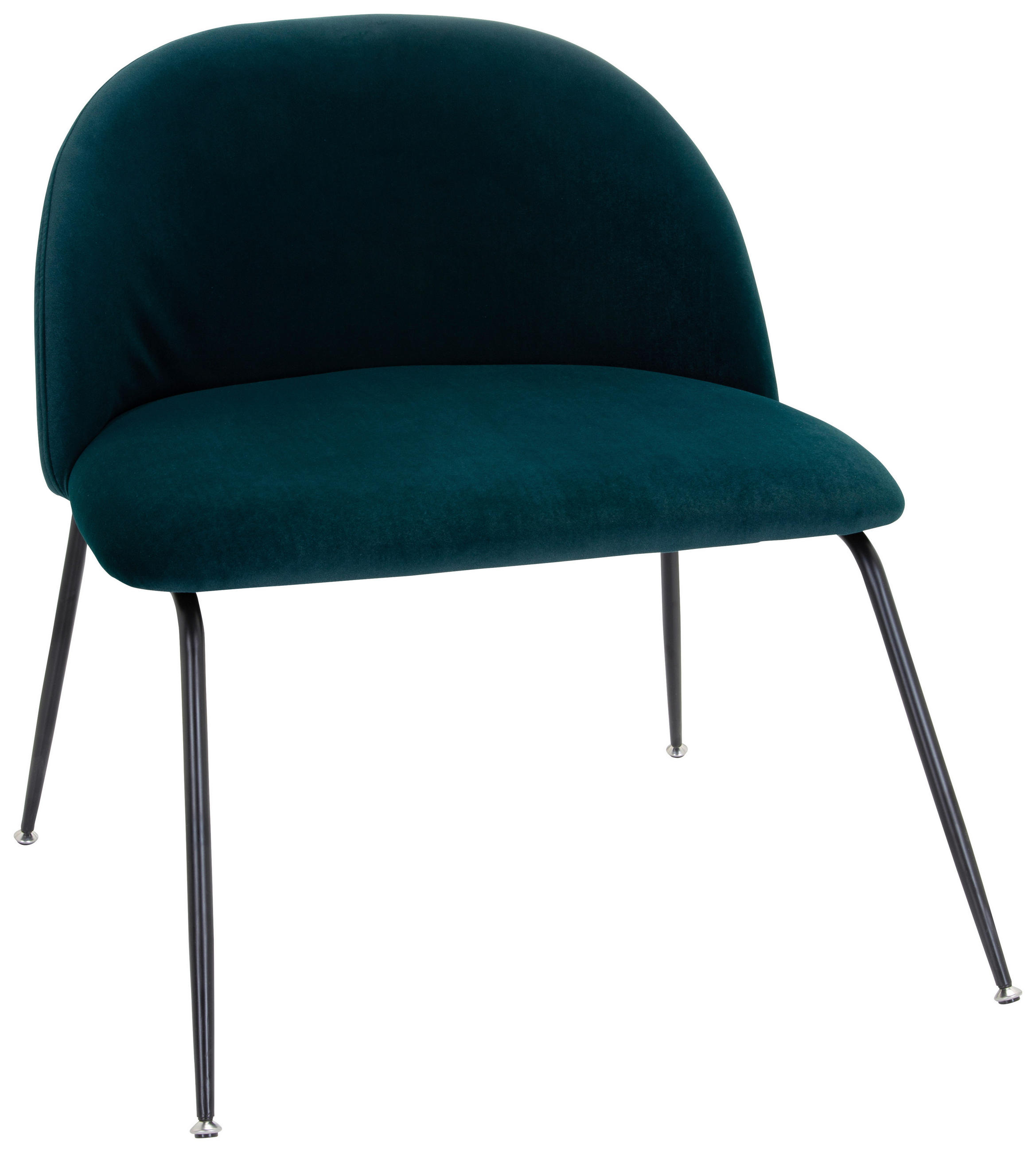 STUHL Samt Petrol  - Petrol/Schwarz, Basics, Textil/Metall (72/80/65cm) - MID.YOU