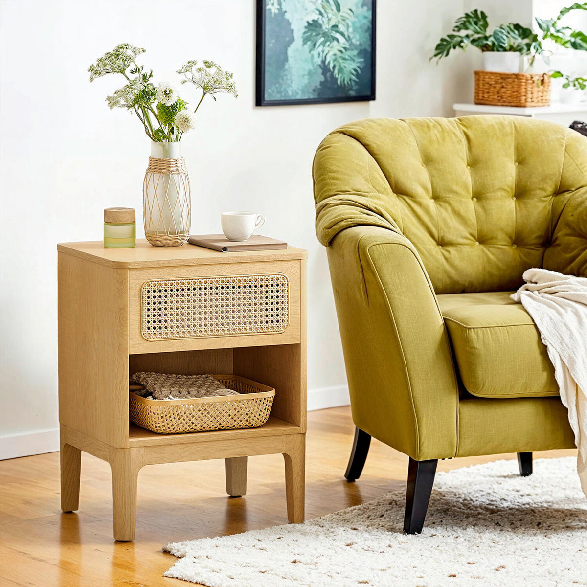 BEISTELLTISCH Naturfarben quadratisch  - Naturfarben, MODERN, Holzwerkstoff (45/40/60cm) - MID.YOU