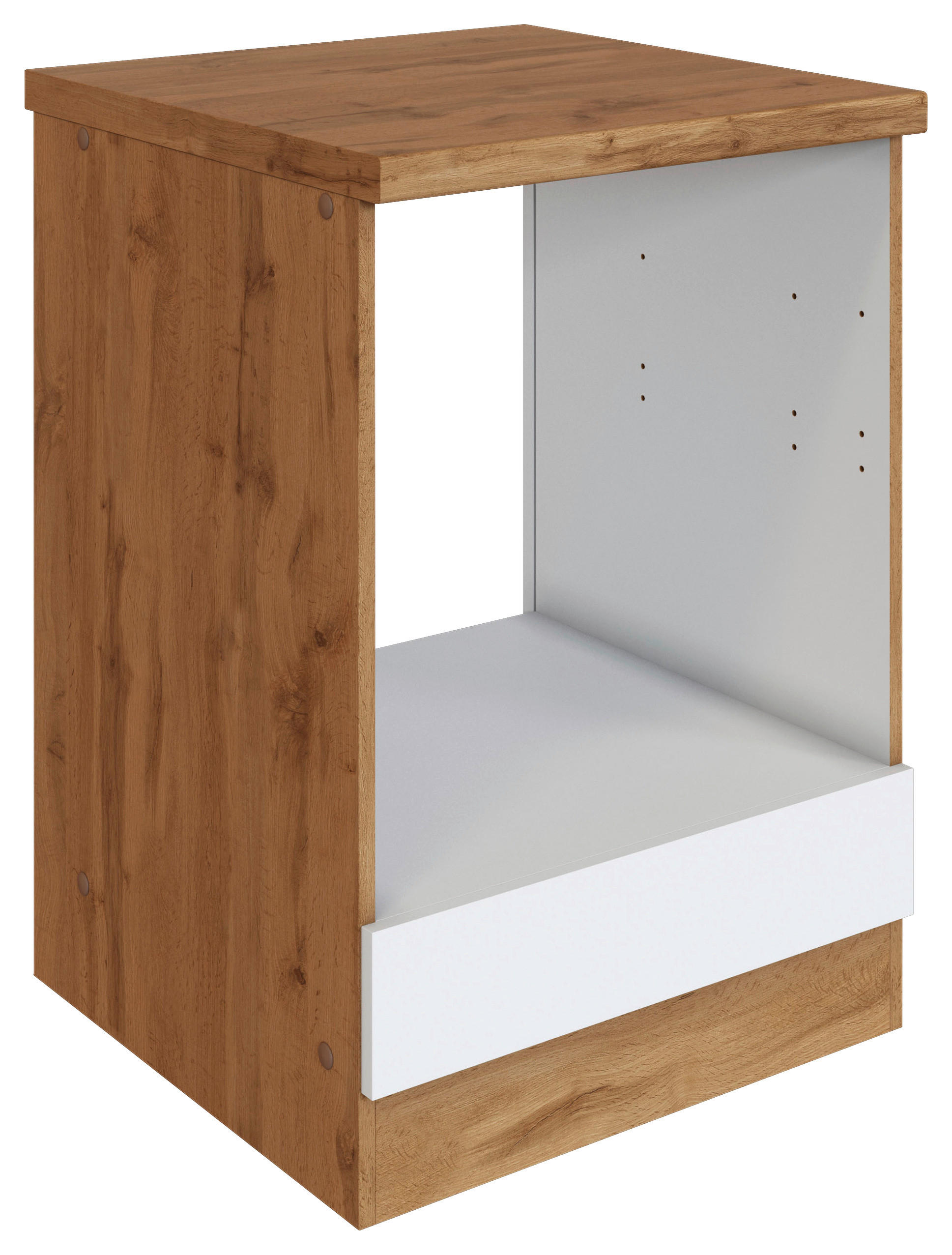 HERDUMBAUSCHRANK  in Weiss, Eiche Wotan  - Weiss/Eiche Wotan, Design, Holzwerkstoff (60/86/60cm) - Held