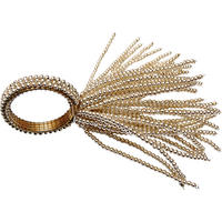 PRSTEN ZA SALVETE    - zlatna, Osnovno, staklo/metal (15cm) - Ambia Home