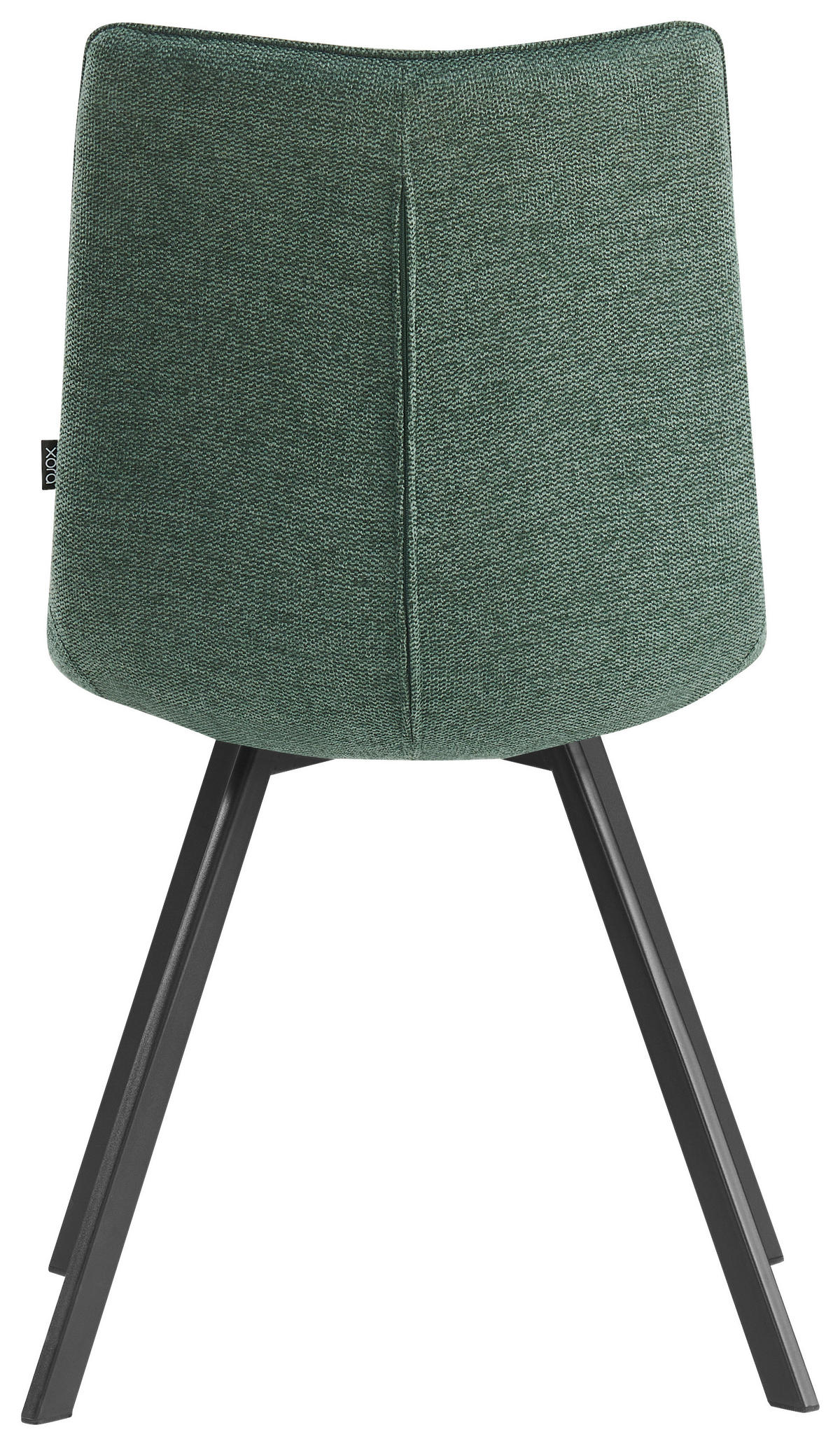 STUHL Leinenoptik Schwarz, Dunkelgrün  - Dunkelgrün/Schwarz, Design, Textil/Metall (47/86/61cm) - Xora