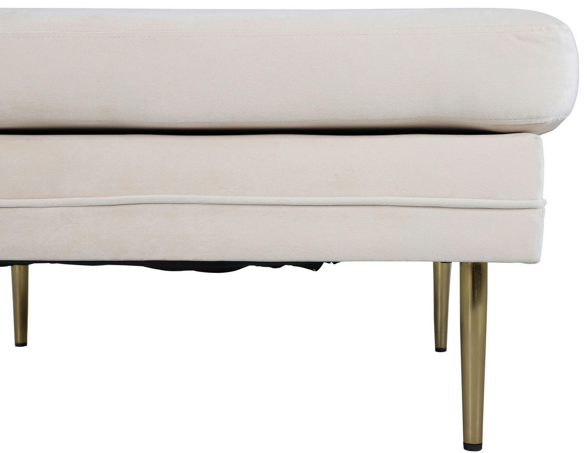 HOCKER in Metall, Textil, Kunststoff Goldfarben, Beige  - Beige/Goldfarben, Design, Kunststoff/Textil (90/49/70cm) - Livetastic