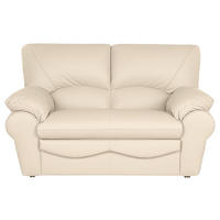 2-SITZER-SOFA Echtleder Beige  - Beige/Schwarz, Design, Leder/Kunststoff (150/92/85cm) - Livetastic