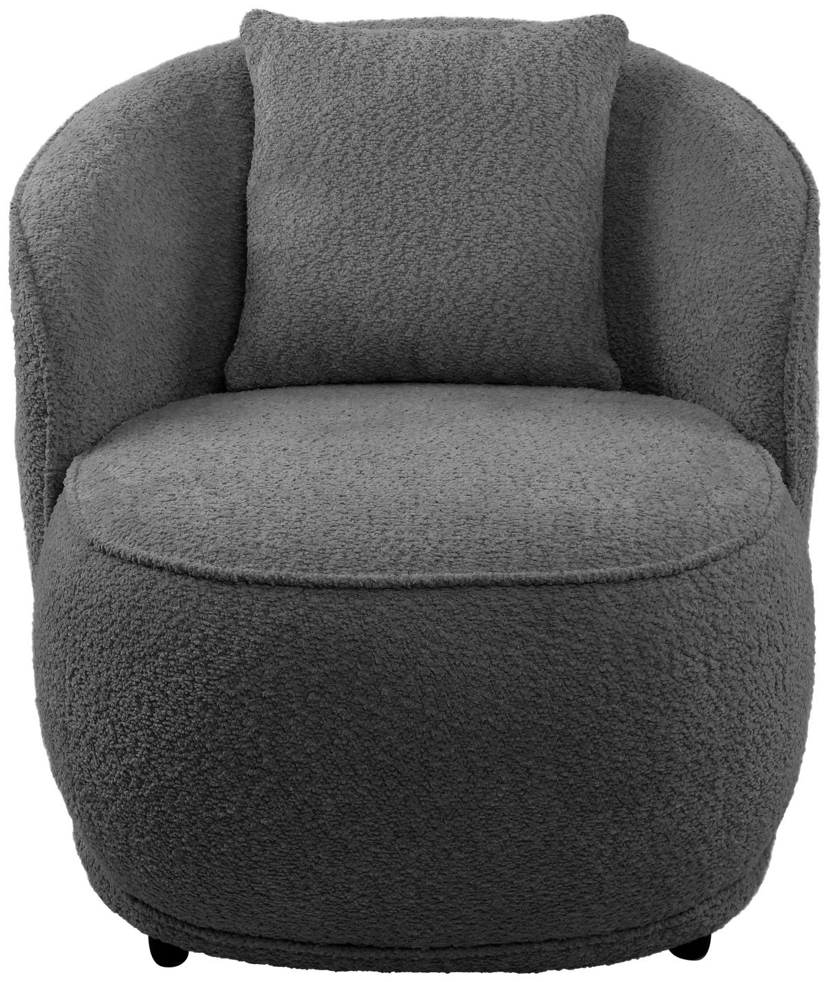 SESSEL in Bouclé Grau  - Grau, MODERN, Textil/Metall (76/83/74cm) - Livetastic