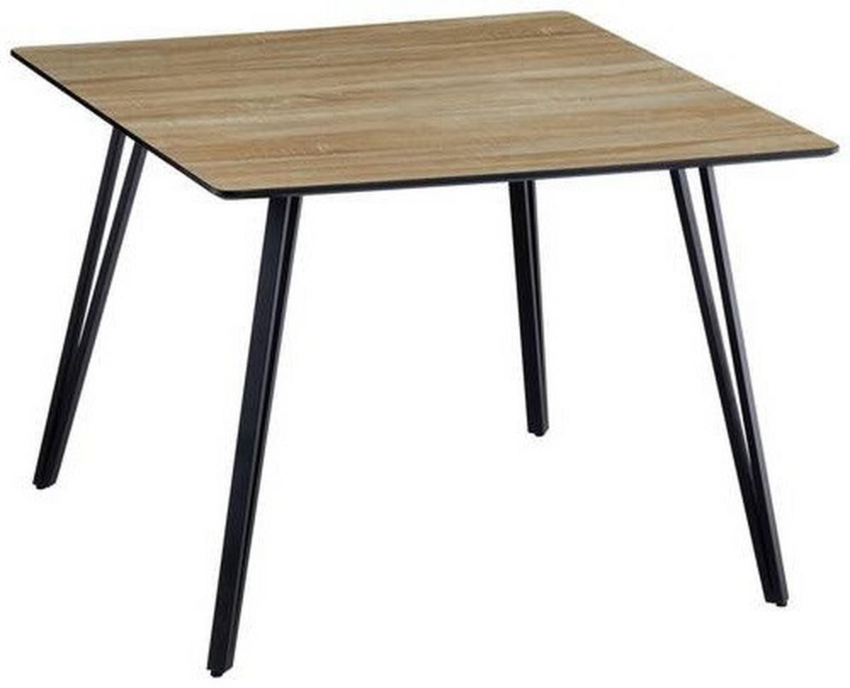 ESSTISCH in Metall, Holzwerkstoff   - Eichefarben/Schwarz, LIFESTYLE, Holzwerkstoff/Metall (100/75/100cm) - Livetastic