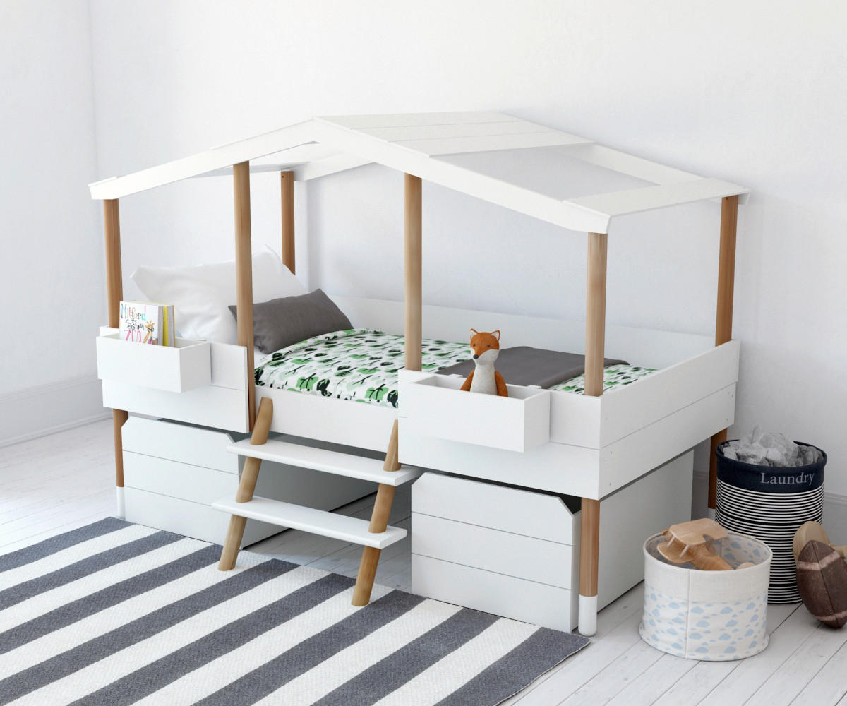 BETTSCHUBKASTEN Weiß  - Weiß, Design, Holzwerkstoff (58/40/90cm) - Livetastic