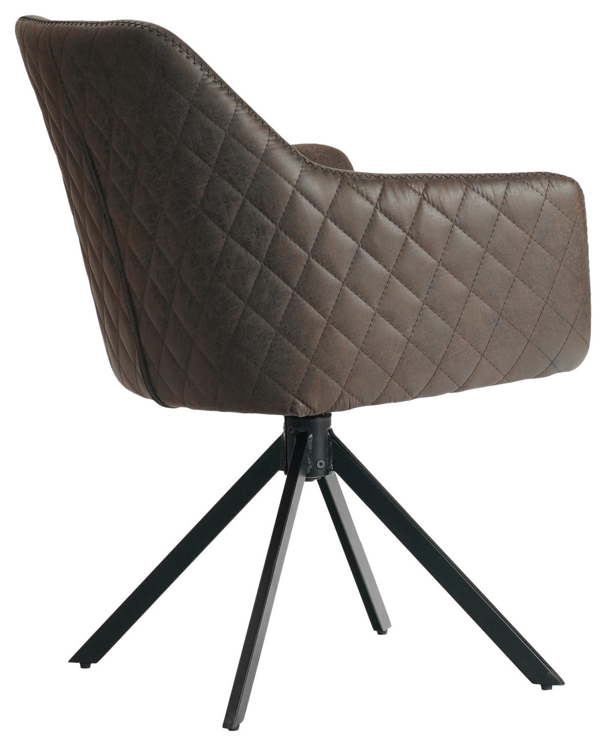 ARMLEHNSTUHL  in Eisen Mikrofaser  - Schwarz/Braun, Design, Textil/Metall (64/83/61cm) - Ambia Home