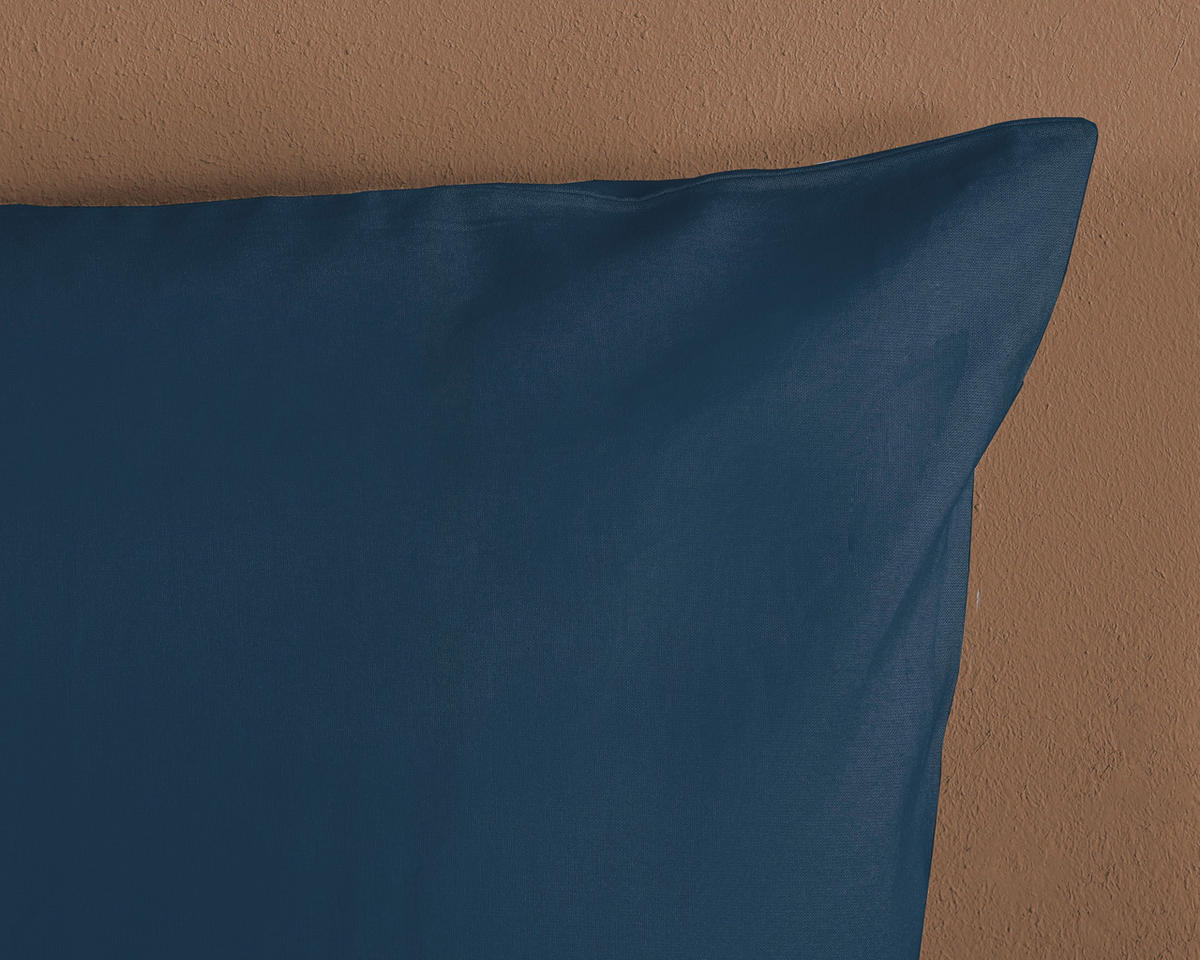 BETTWÄSCHE Uni Dark Blue Satin 135/200 cm  - Dunkelblau, Basics, Textil (135/200cm)