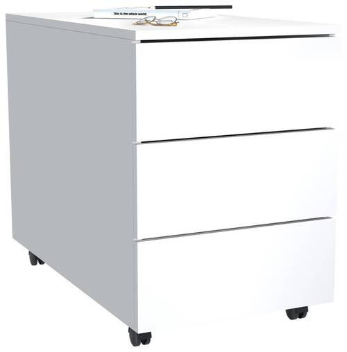ROLLCONTAINER Weiß  - Weiß, MODERN, Holzwerkstoff (39/55/70cm) - MID.YOU