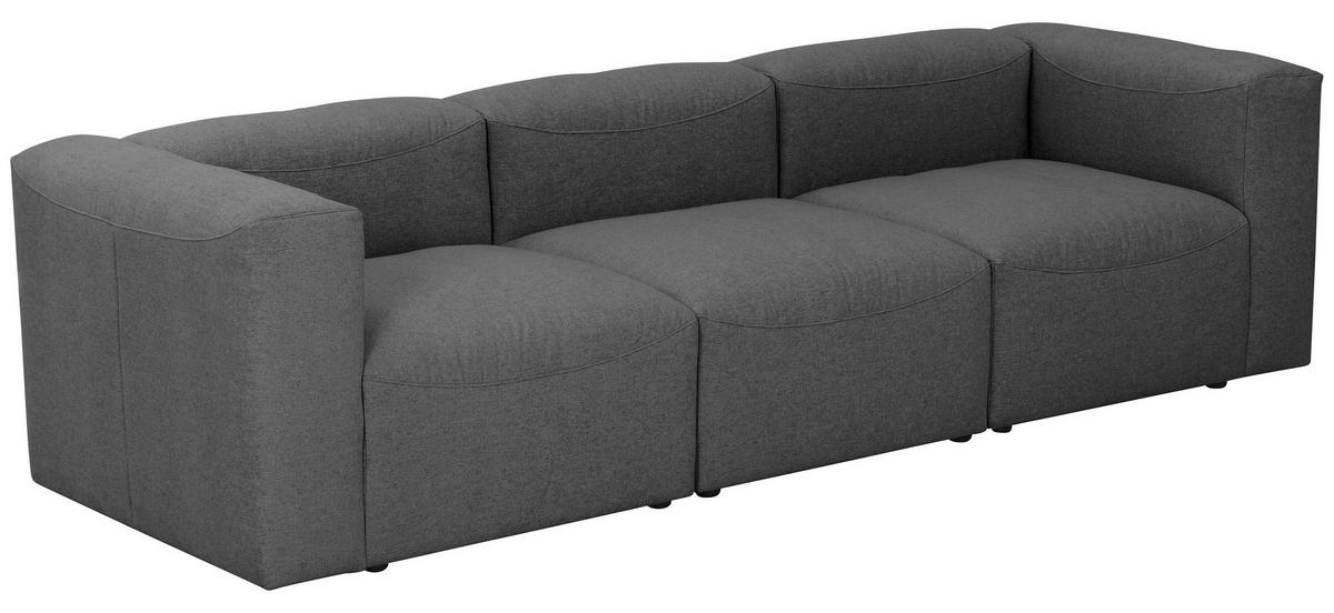 3-SITZER-SOFA Anthrazit  - Anthrazit, Design, Kunststoff/Textil (275/73/100cm) - Max Winzer