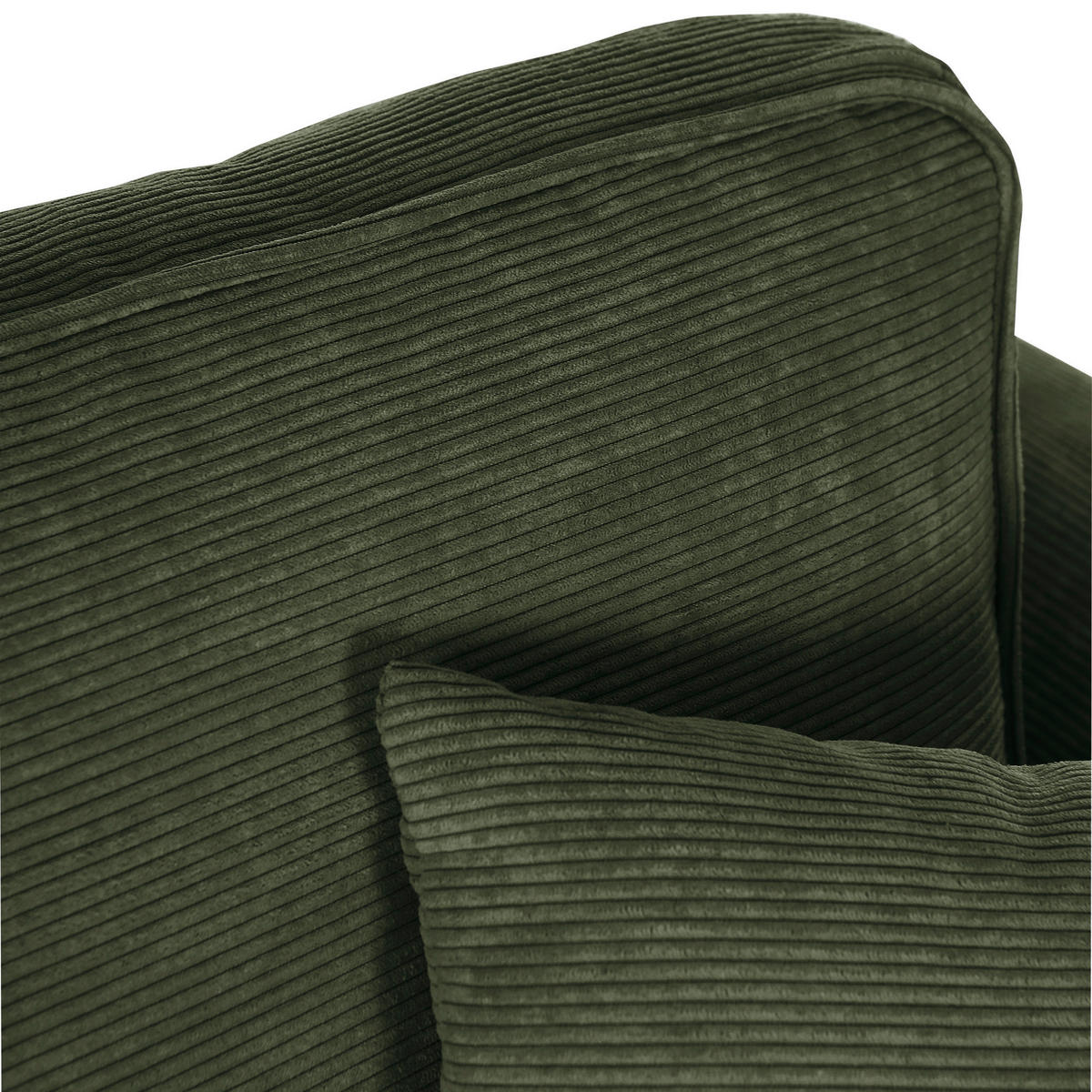 BIGSOFA in Cord Grün  - Buchefarben/Grün, Design, Holz/Textil (240/63/90cm) - MID.YOU