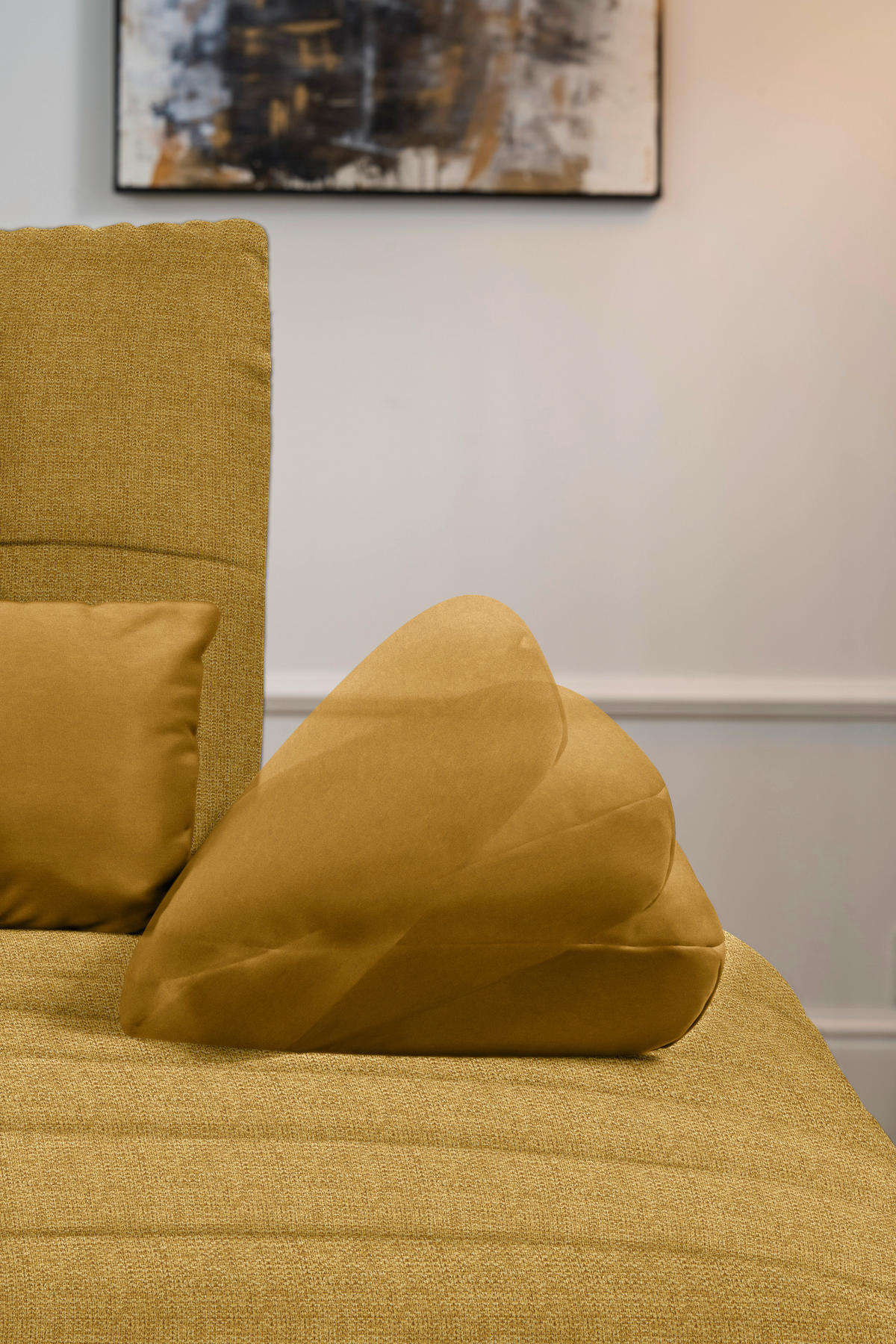 ECKSOFA in Webstoff Currygelb  - Currygelb/Schwarz, Konventionell, Textil/Metall (273/191cm) - Carryhome