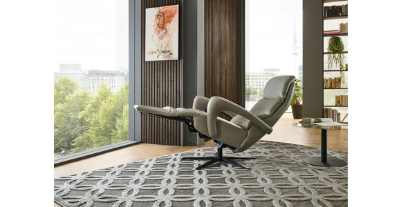 RELAXSESSEL in Leder Greige  - Greige/Schwarz, Design, Leder/Metall (76/110/86cm) - Dieter Knoll