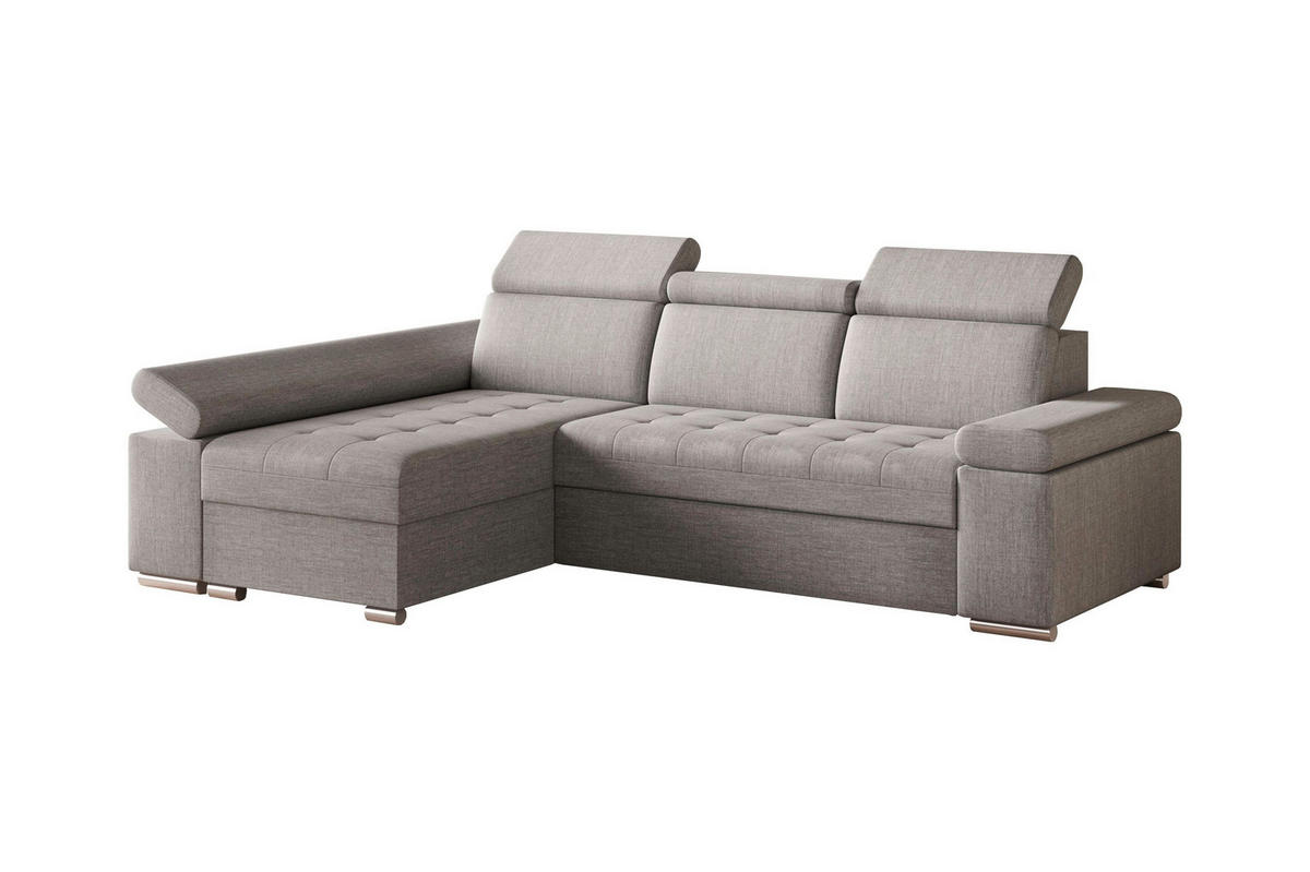 ECKSOFA TORONTO in Webstoff Hellgrau  - Silberfarben/Hellgrau, Design, Textil (168/260cm) - MID.YOU