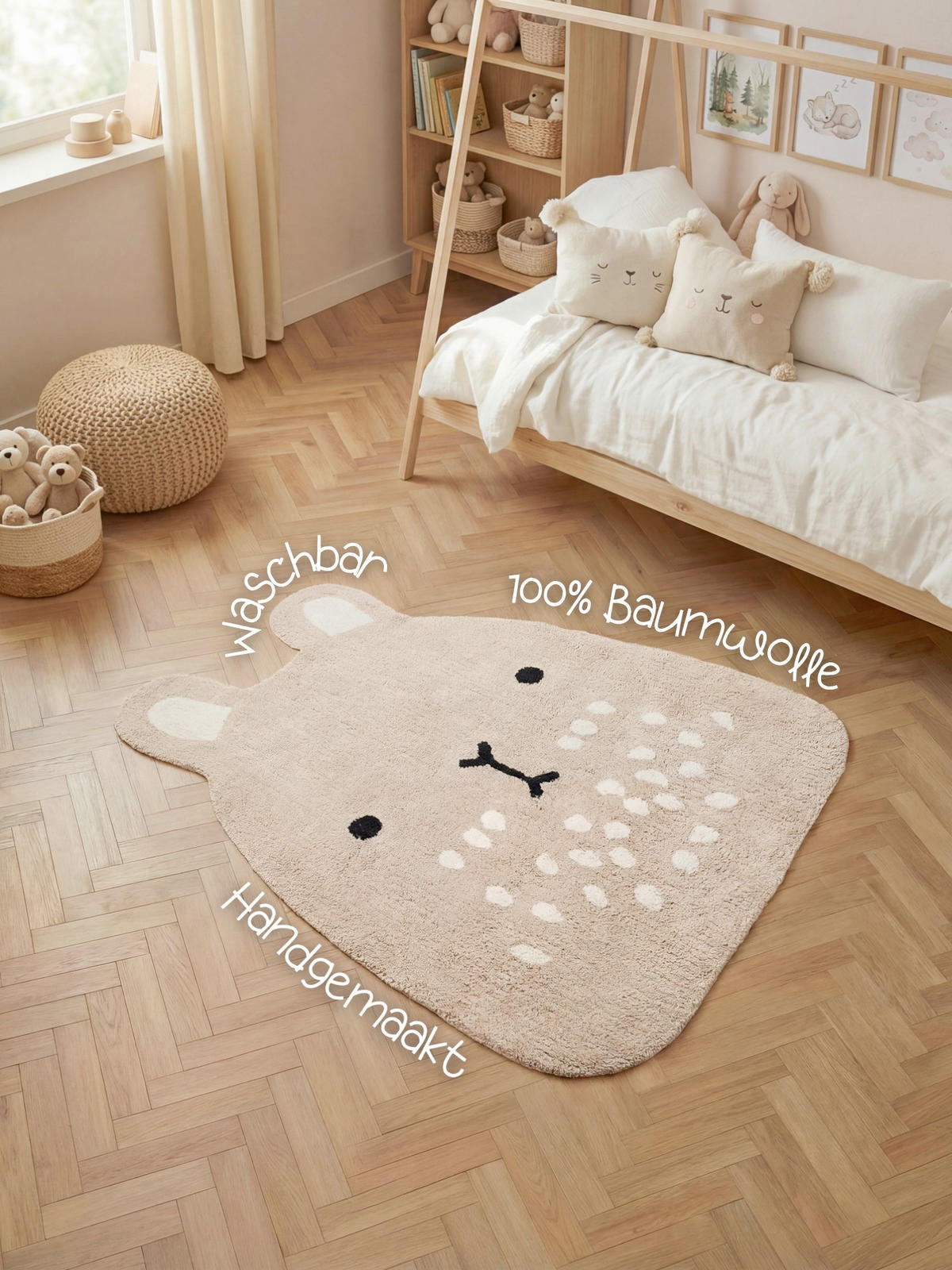 KINDERTEPPICH 120/152 cm Snuggle Nienchen Hase  - Beige, Basics, Kunststoff/Textil (120/152cm) - Hanse Home