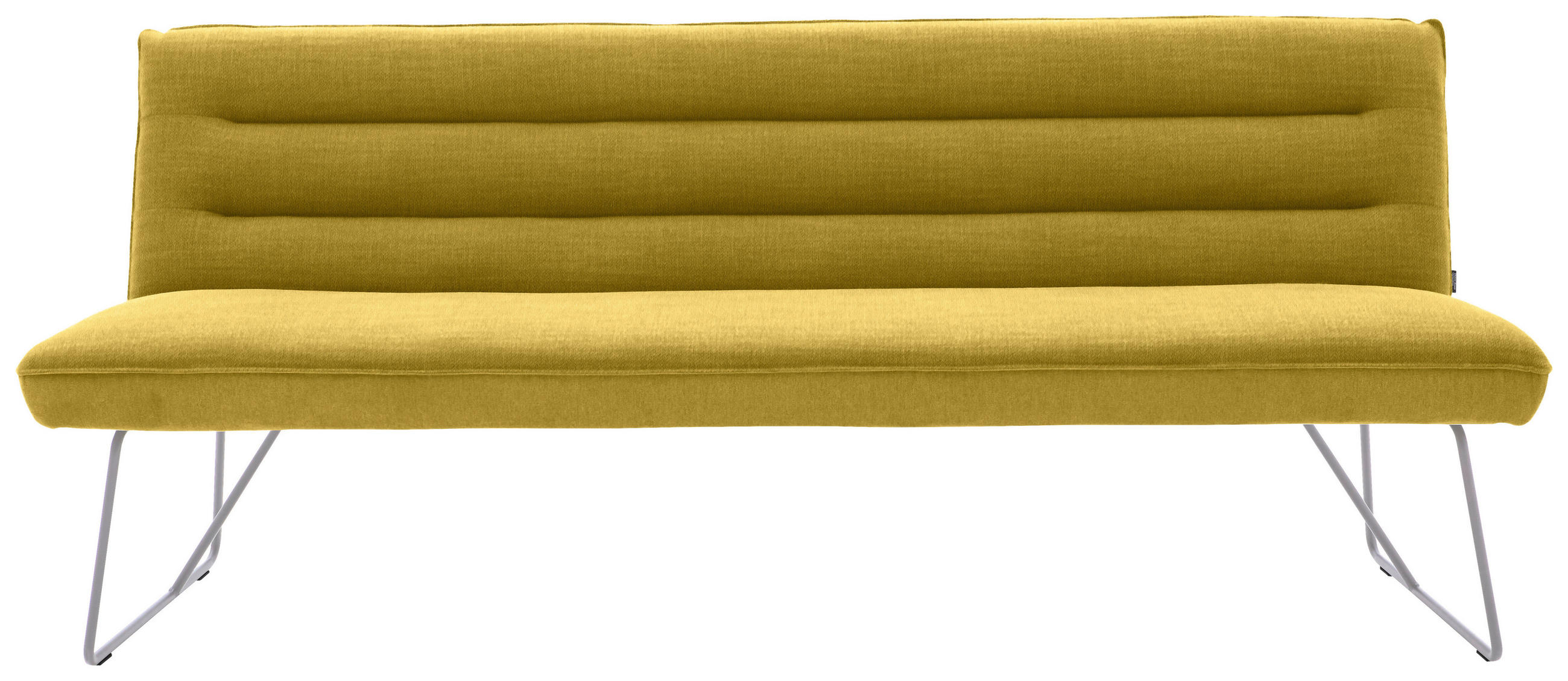 SITZBANK 218/89/68 cm  in Gelb, Edelstahlfarben  - Edelstahlfarben/Gelb, Design, Textil/Metall (218/89/68cm) - Dieter Knoll