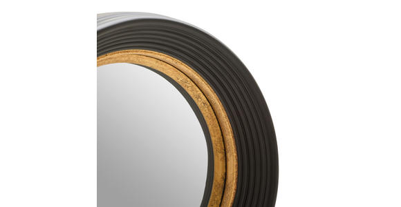 WANDSPIEGEL 38,5/38,5/6,5 cm  - Goldfarben/Schwarz, Design, Glas/Holzwerkstoff (38,5/38,5/6,5cm) - Novel