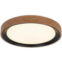 DECKENLEUCHTE 40/7 cm   - Eichefarben/Schwarz, Trend, Kunststoff/Metall (40/7cm) - Novel