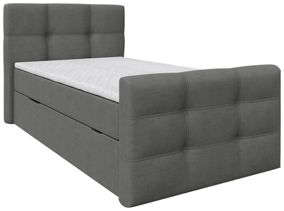 BOXBETT 120/200 cm  in Grau  - Schwarz/Grau, Basics, Kunststoff/Textil (120/200cm) - Chameo