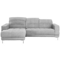 ECKSOFA in Webstoff Hellgrau  - Chromfarben/Hellgrau, Design, Textil/Metall (187/260cm) - Xora