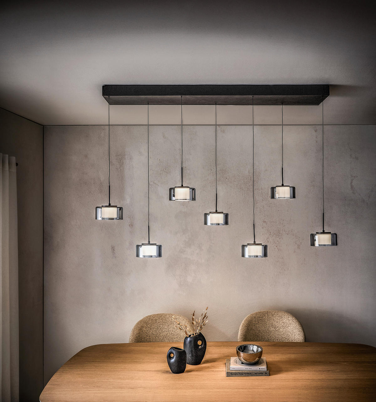 ZÁVĚSNÉ LED SVÍTIDLO, 126/21/180 cm  - černá, Design, kov/plast (126/21/180cm)