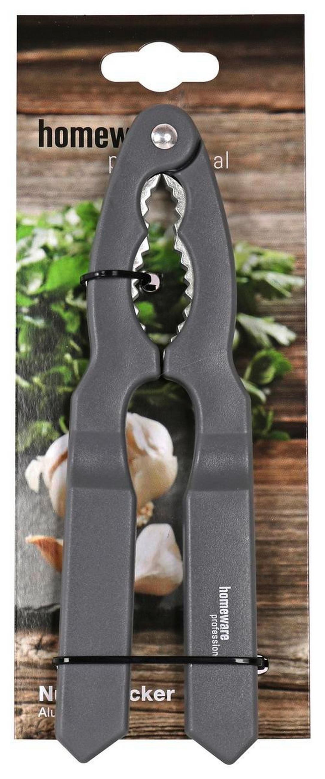 LOUSKÁČEK NA OŘECHY - šedá, Basics, kov/plast (18cm) - Homeware Profession.