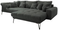 ECKSOFA Anthrazit Teddystoff  - Anthrazit/Schwarz, Design, Textil/Metall (310/192cm) - Livetastic