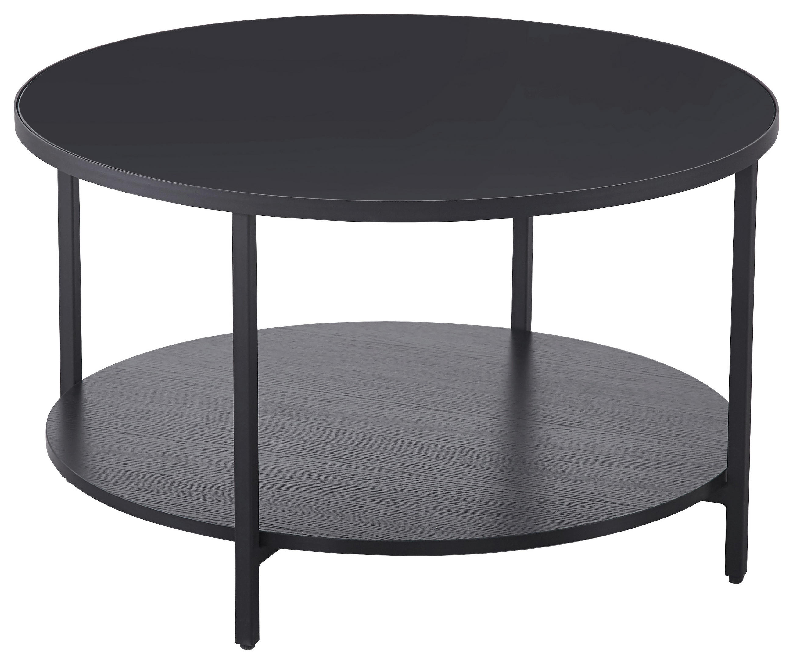 SOFFBORD i metall, glas, trämaterial 75/75/45 cm  - svart, Design, metall/trämaterial (75/75/45cm) - Carryhome