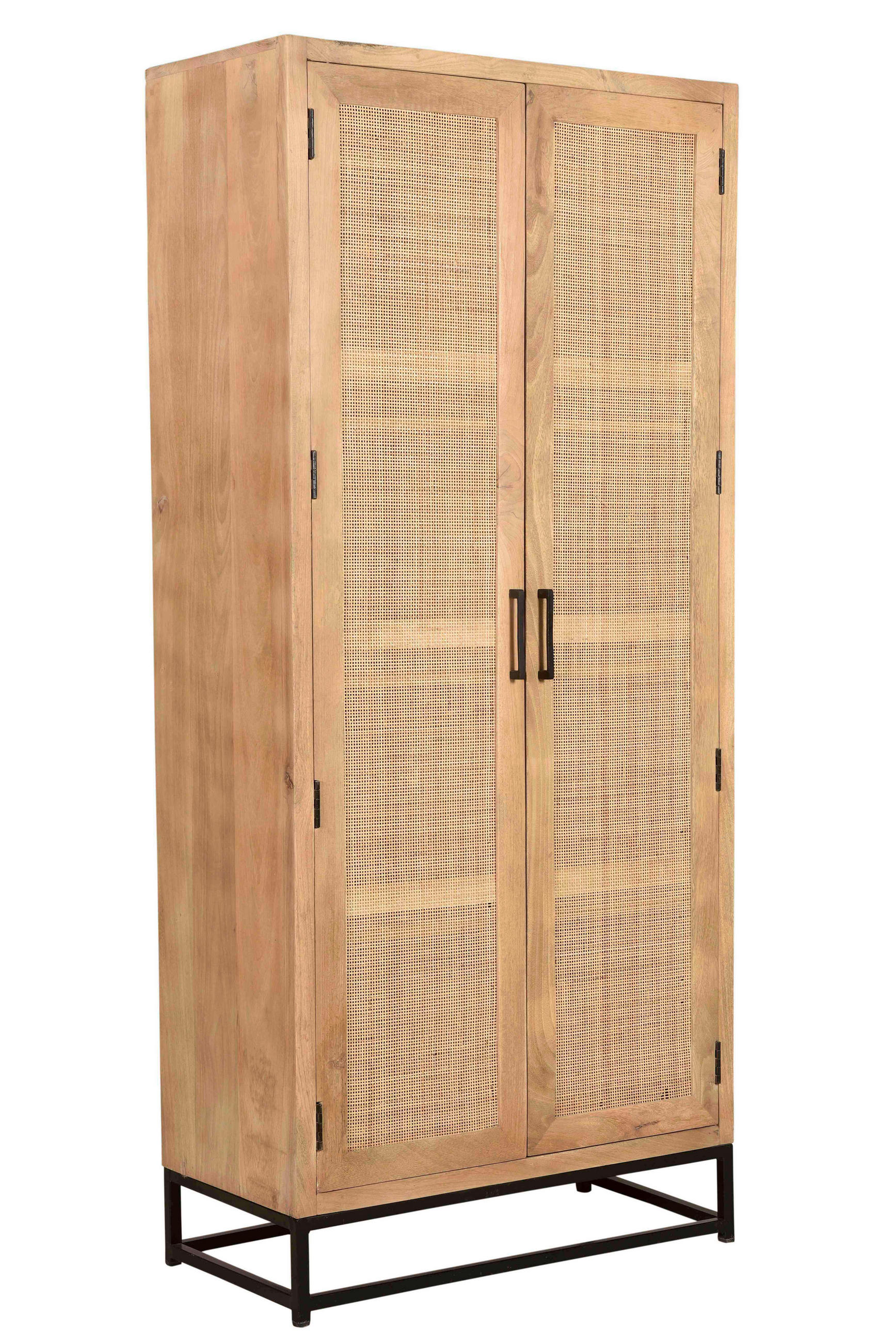 GARDEROBENSCHRANK  in 80/180/40 cm  - Schwarz/Naturfarben, Design, Holz/Metall (80/180/40cm) - MID.YOU
