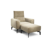 SESSELSET in Samt Sandfarben  - Sandfarben/Schwarz, Design, Textil/Metall (110/85/86-94cm) - SENSOO