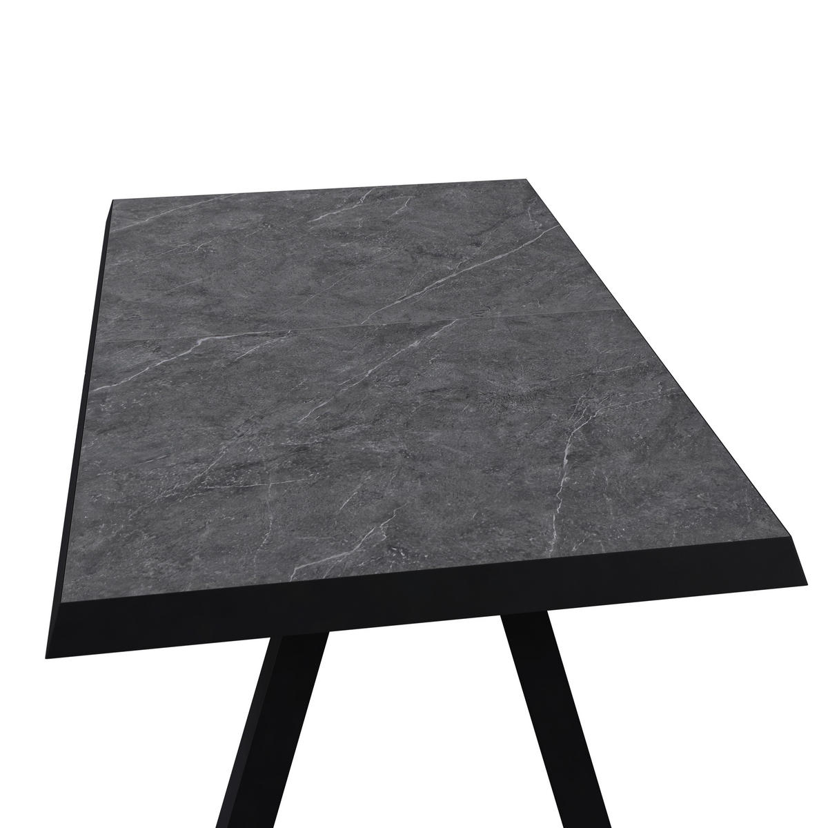 AUSZIEHTISCH Anthrazit rechteckig  ausziehbar, in verschiedenen Größen erhältlich  - Anthrazit, Design, Stein/Metall (160-210/100/77cm) - Ambia Garden