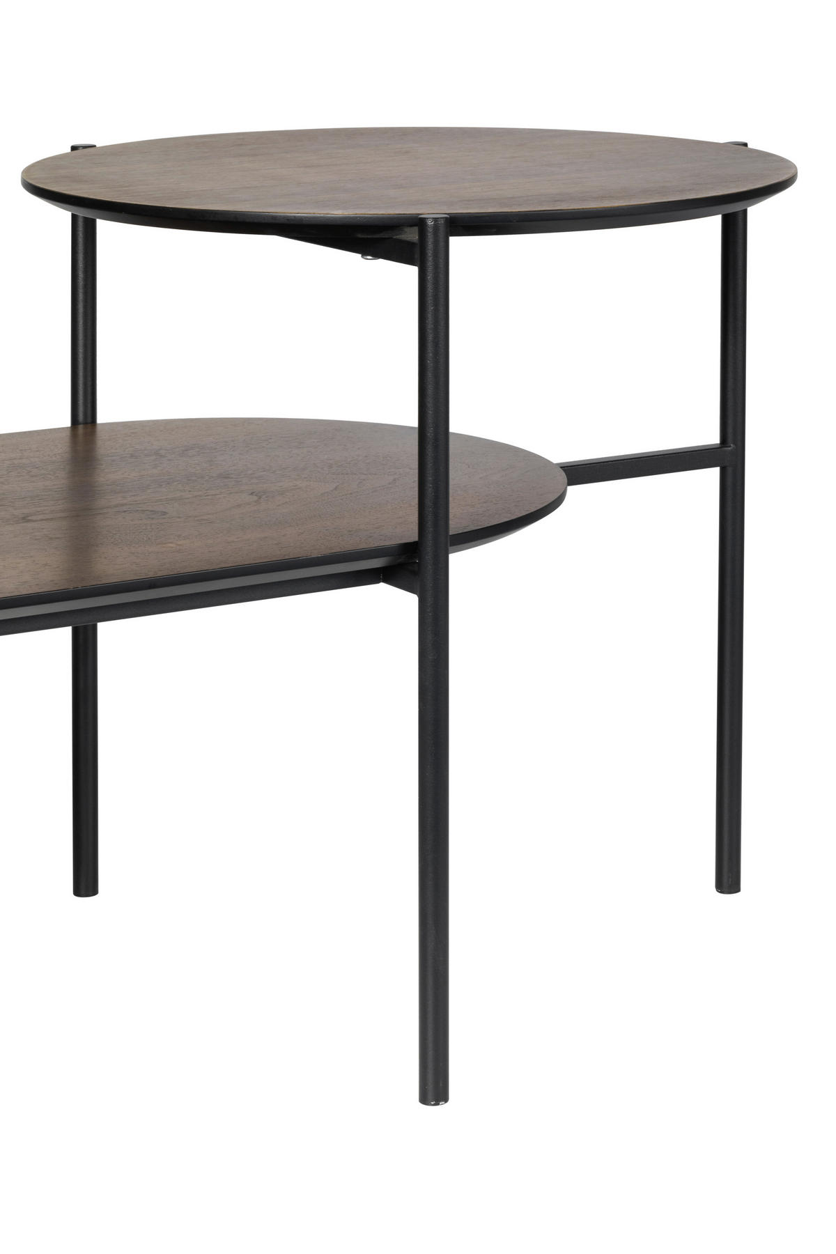 COUCHTISCH 118/45/48 cm oval Schwarz, Eiche dunkel  - Eiche dunkel/Schwarz, Design, Holzwerkstoff/Metall (118/45/48cm) - MID.YOU