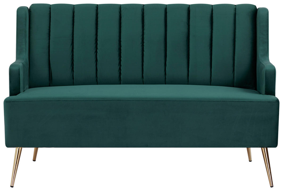 KÜCHENSOFA  - Smaragdgrün/Goldfarben, Design, Textil/Metall (130/85/80cm) - Livetastic