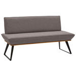 SITZBANK 180/87/64 cm  in Schwarz, Eichefarben, Graubraun  - Eichefarben/Graubraun, Design, Holz/Textil (180/87/64cm) - Voleo