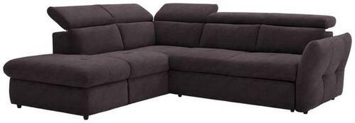 ECKSOFA in Mikrofaser Dunkelbraun  224/254 cm  - Dunkelbraun/Schwarz, Design, Kunststoff/Textil (224/254cm) - Stylife