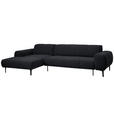 ECKSOFA in Chenille Anthrazit  167/311 cm  - Anthrazit/Schwarz, Design, Textil/Metall (167/311cm) - Xora