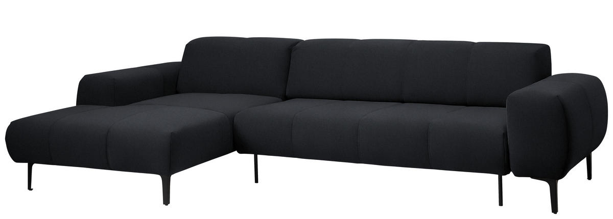 ECKSOFA in Chenille Anthrazit  - Anthrazit/Schwarz, Design, Textil/Metall (167/311cm) - Xora