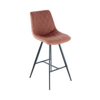 BARHOCKER-SET Schwarz, Dunkelbraun abwischbar  - Dunkelbraun/Schwarz, Design, Holz/Kunststoff (47,5/107/57,5cm) - Kayoom