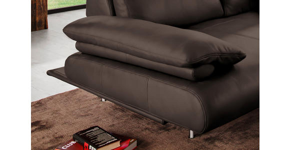 ECKSOFA in Echtleder Dunkelbraun  - Dunkelbraun/Schwarz, Design, Leder/Metall (305/231cm) - Dieter Knoll