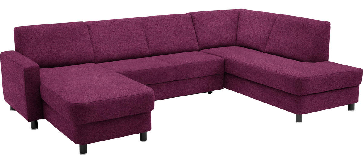 WOHNLANDSCHAFT in Webstoff Lila  - Lila/Schwarz, Design, Holz/Textil (165/296/198cm) - Xora