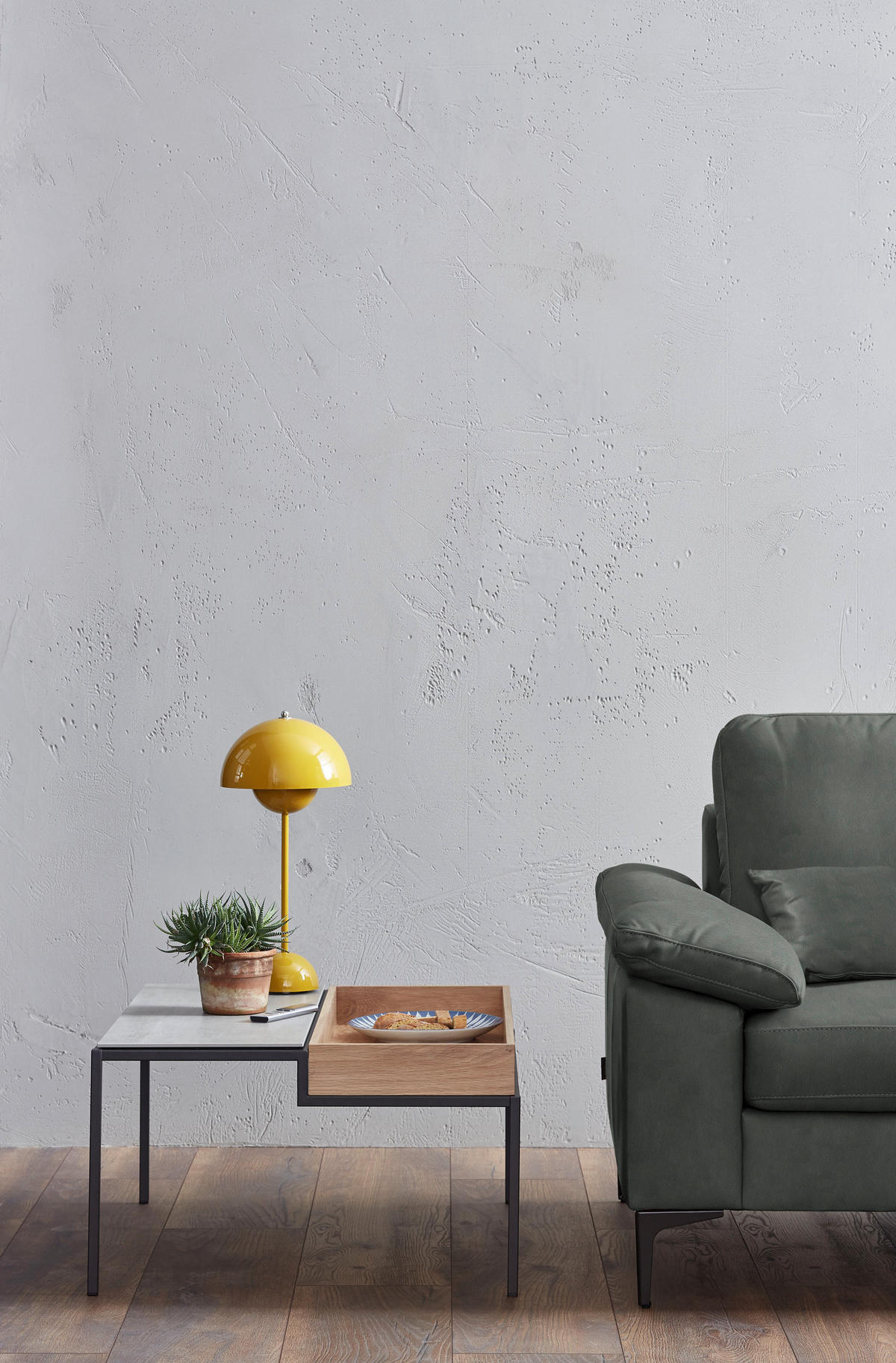 3-SITZER-SOFA  in Echtleder Fango   - Fango/Schwarz, Design, Leder/Metall (224/86/97cm) - Schöner Wohnen