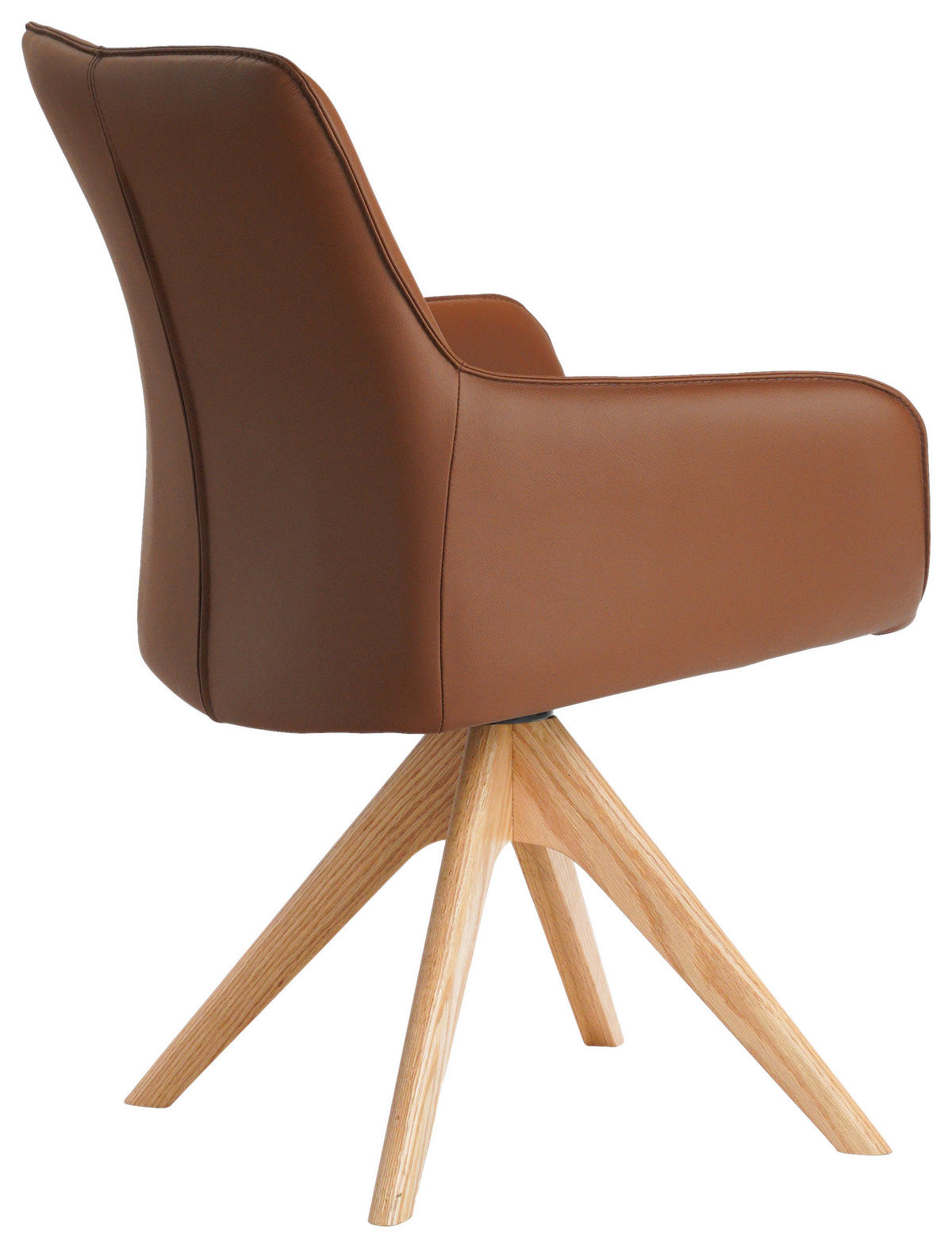 SCAUN CU BRAțE in coniac  - coniac/culoare lemn stejar, Modern, lemn/metal (64/87/60cm) - Novel