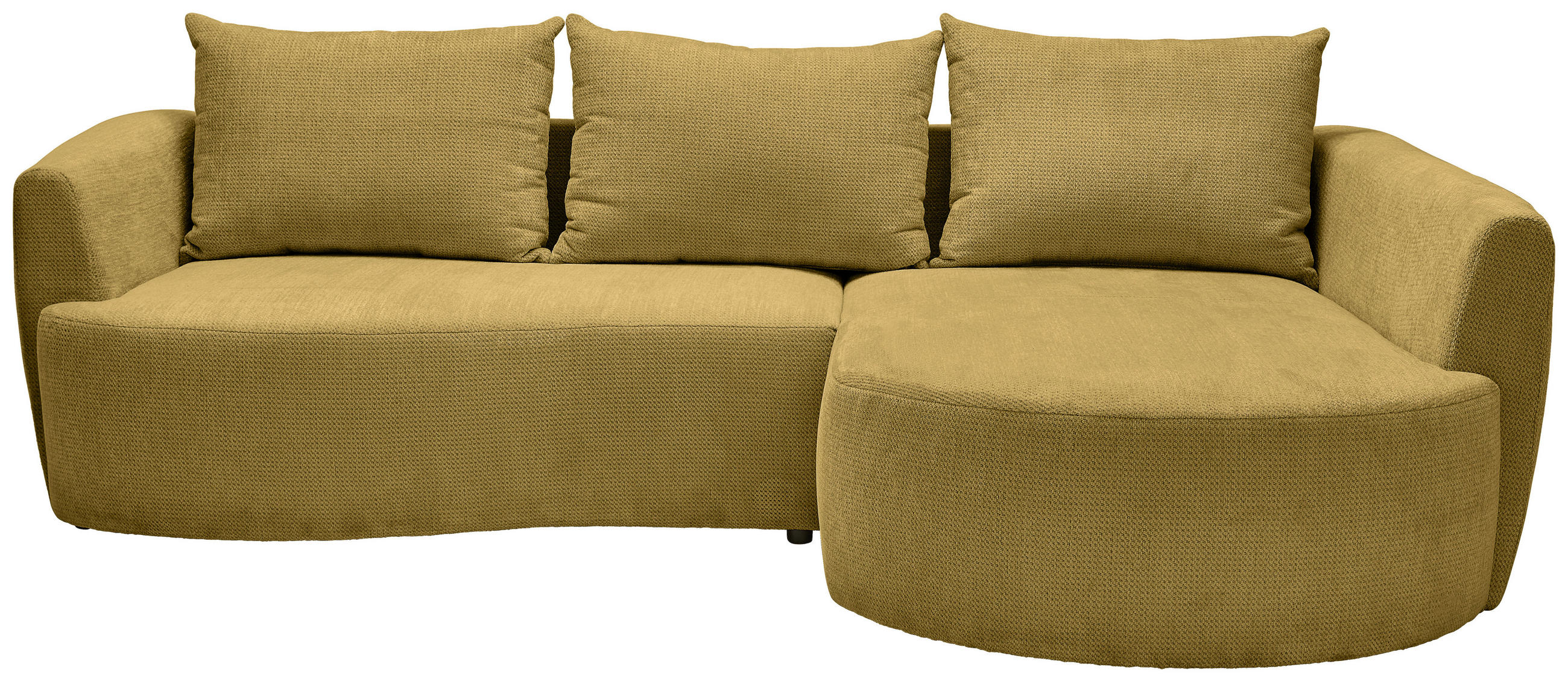 ECKSOFA Senfgelb Chenille  - Senfgelb/Schwarz, MODERN, Kunststoff/Textil (287/179cm) - Carryhome