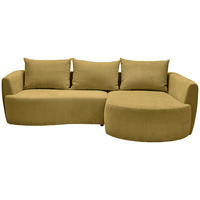 ECKSOFA Senfgelb Chenille  - Senfgelb/Schwarz, MODERN, Kunststoff/Textil (287/179cm) - Carryhome