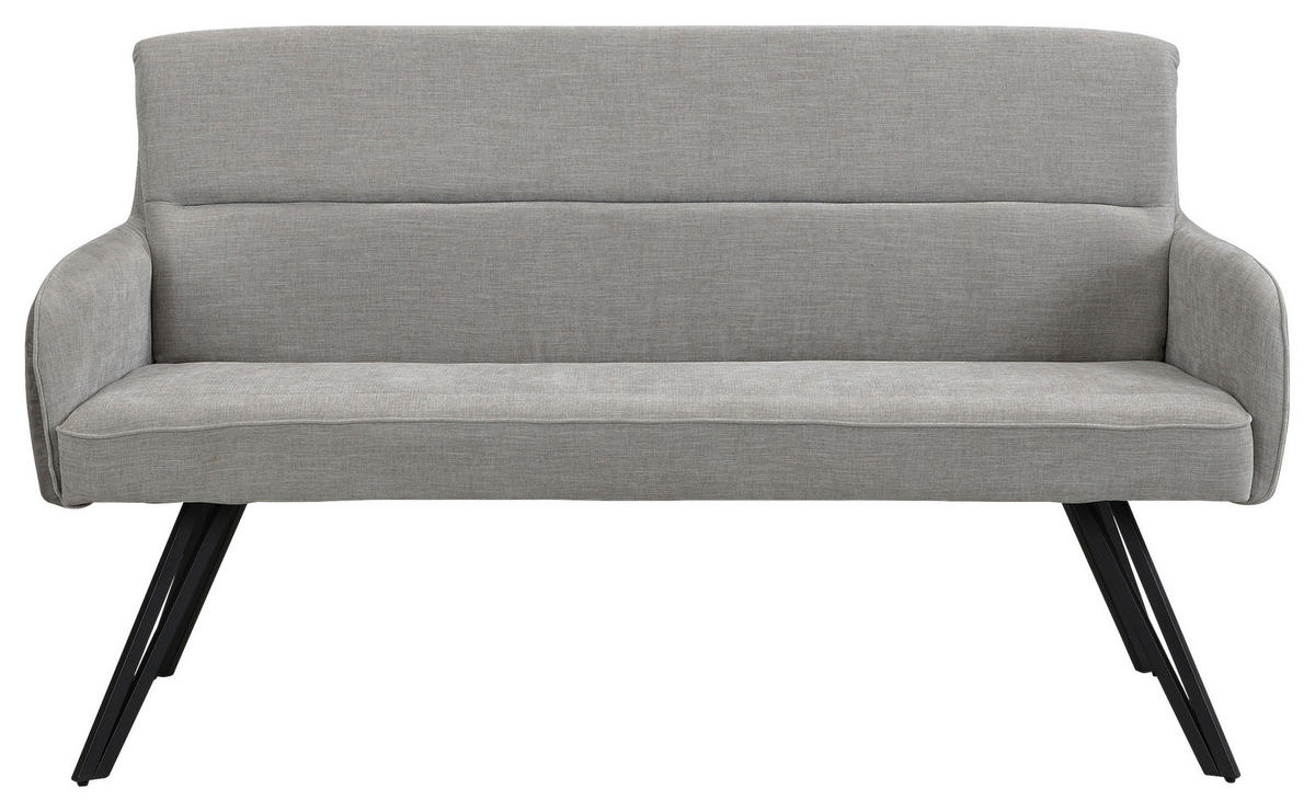 SITZBANK - Hellgrau/Schwarz, MODERN, Textil/Metall (140/94/67cm) - MID.YOU