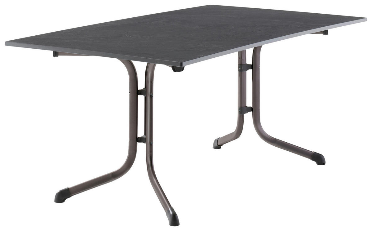 GARTENKLAPPTISCH 165/95/73 cm Metall, Kunststoff rechteckig  - Anthrazit/Grau, Basics, Kunststoff/Metall (165/95/73cm) - Sieger