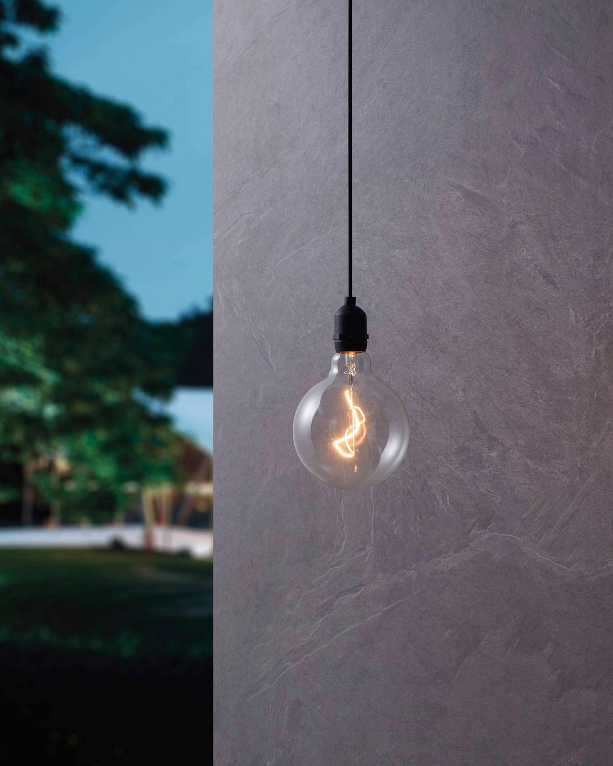 AUßENHÄNGELEUCHTE 12,5/19,5 cm   - Transparent/Schwarz, Basics, Kunststoff (12,5/19,5cm) - Eglo