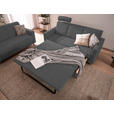 3-SITZER-SOFA  in Flachgewebe Dunkelgrau  - Chromfarben/Dunkelgrau, Design, Textil/Metall (195/83/85cm) - Xora