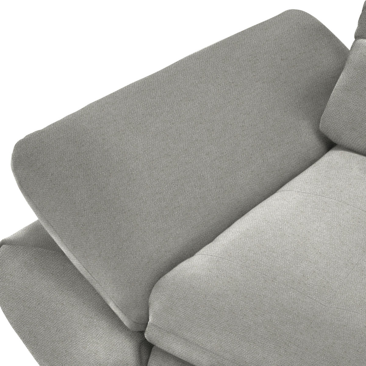 ECKSOFA Flachgewebe Hellgrau  - Hellgrau/Schwarz, Design, Textil/Metall (341/204cm) - Xora